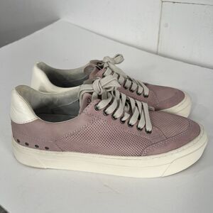 Miz Mooz Alpps Platform Sneaker Lilac cream Women's Size 9 perforated comfort